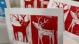 Lino Print Christmas Cards