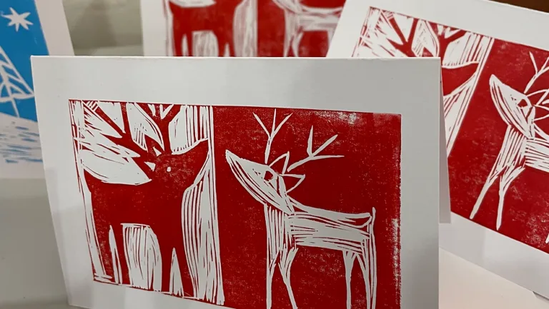 Lino Print Christmas Cards