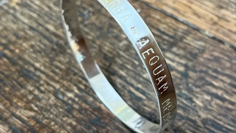 Silver stamped bangle