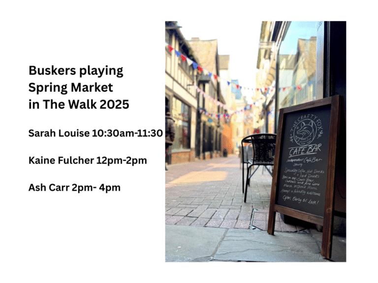 Buskers line up for The Spring Fair in The Walk