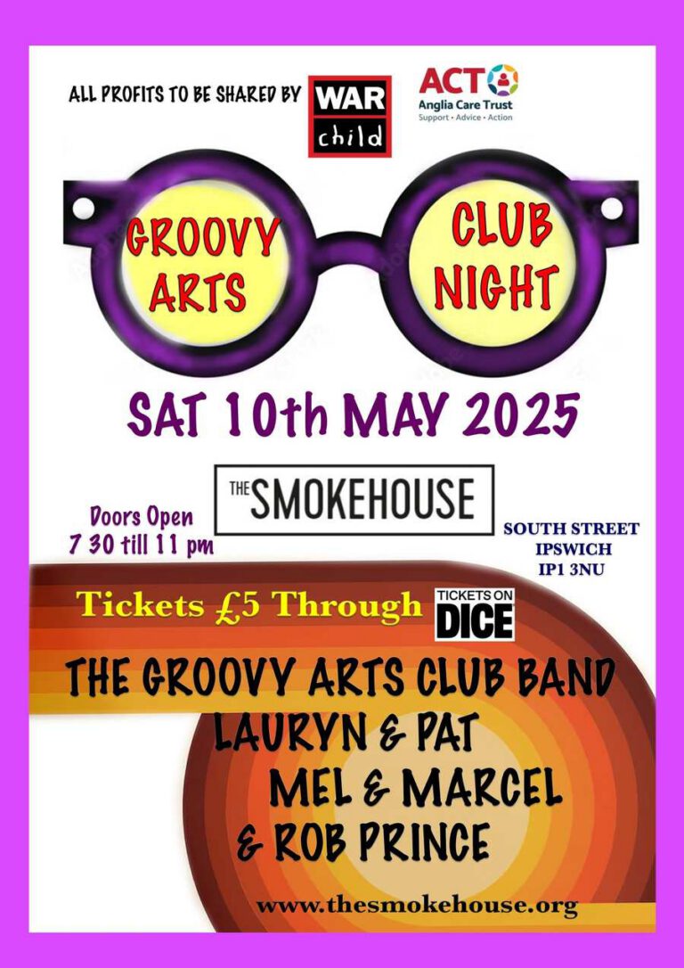 Groovy Arts Club Night For Charity (War Child & Anglia Care Trust)