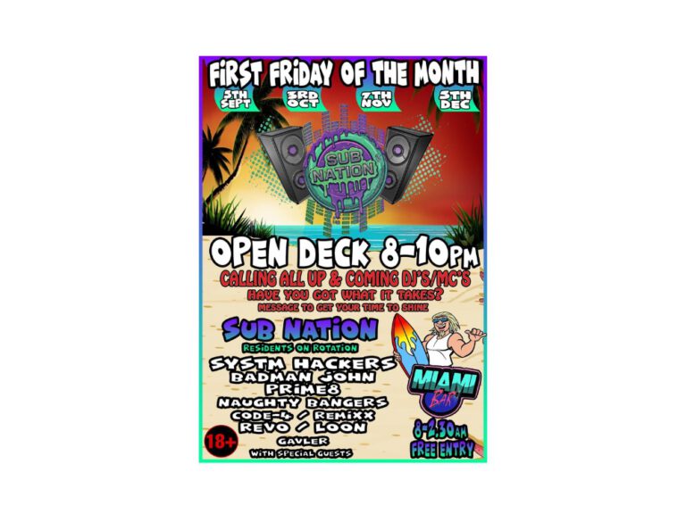 Friday Friday of the Month Open Deck at Miami Bar