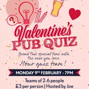 Valentine’s pub quiz at The Nelson