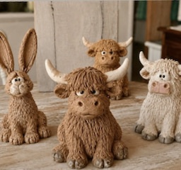 Clay Highland Cattle or Hare Workshop