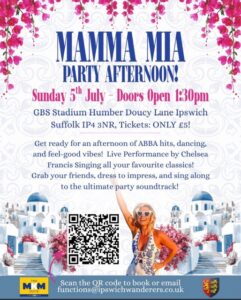 MAMMA MIA PARTY AT IPSWICH WANDERERS FC